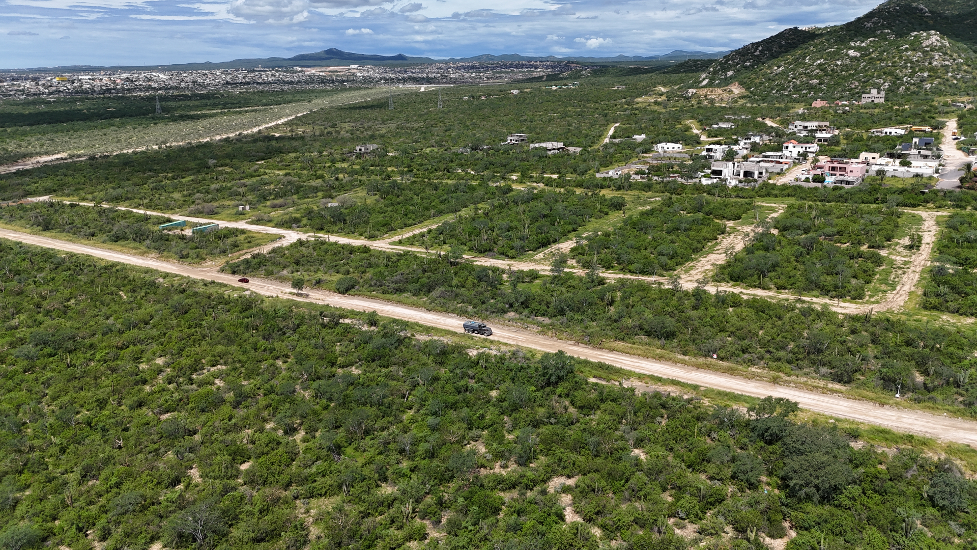 Vista aérea de lotes en El Tezal